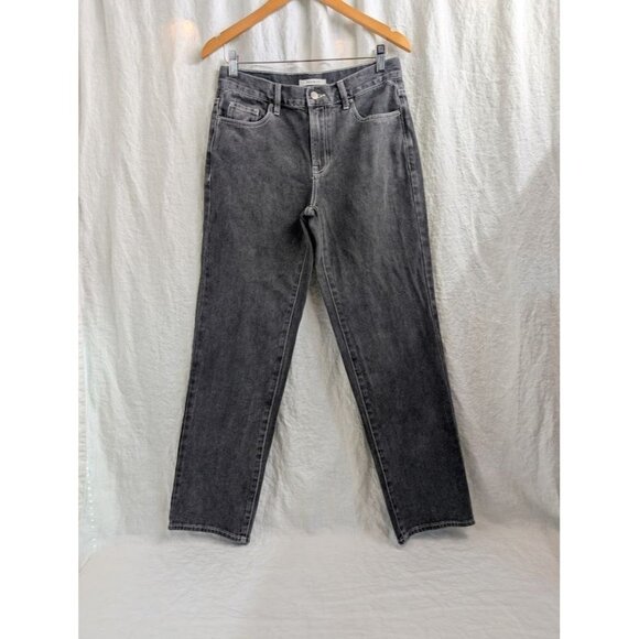 PacSun Denim - Pac Sun women's 26 high rise boyfriend jeans gray black straight leg denim B10